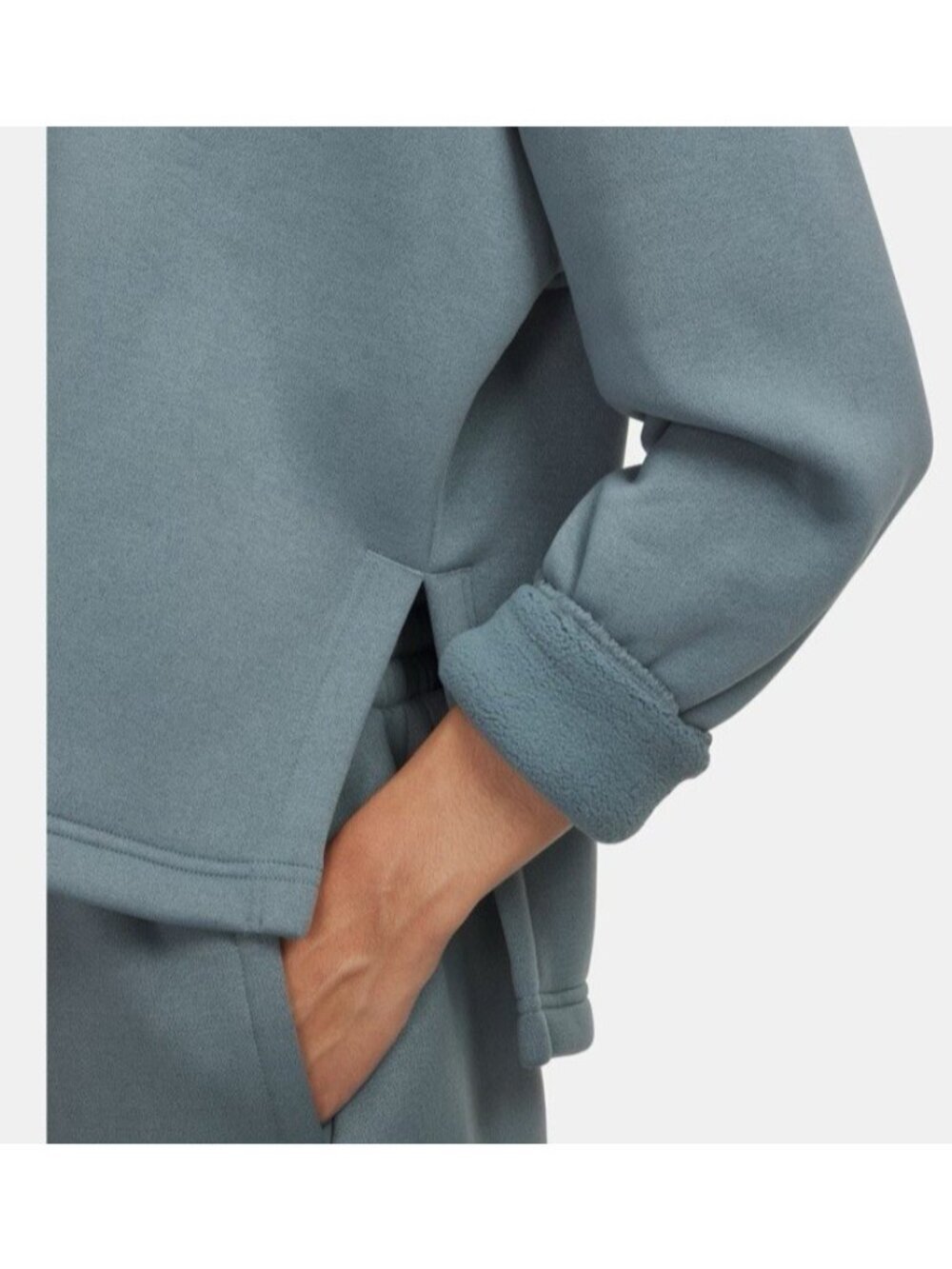 UNDER ARMOUR FLEECE HALF ZIP sweatshirt jasper blue XL loose fit athleisure - Picture 3 of 10